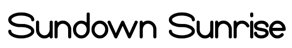 Sundown Sunrise font preview